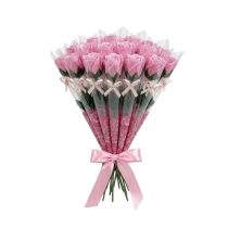   20 db Szálanként Csomagolt Illatos Szappanrózsa Díszdobozban - Világos Rózsaszín JA3008169-R