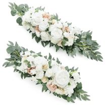   2 db Műrózsa Virágkompozíció - Fehér-Rózsaszín JA471733-3