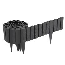   Fekete Műanyag Pázsitszegély Fa Mintázattal 4db JB413421-4A