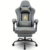   SYMINO Ergonómikus Gamer Szék Lábtartóval Szürke JD183437-SZ