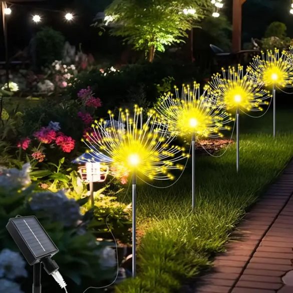 5 db napelemes 300 LED-es pitypang füzér melegfehér JG730845-M