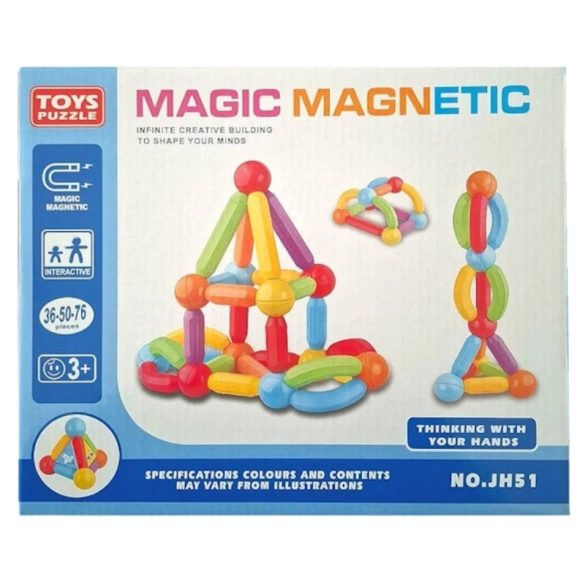 Magic Magnetic – 36 darabos mágneses építőkészlet JH51