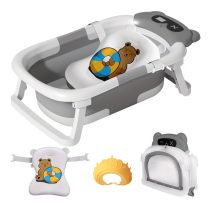   Hordozható összecsukható szürke kutyafürdő szett JX11424859-3