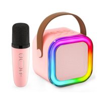   Wireless mini karaoke mikrofon és hangszóró, LED világítással KE24-05