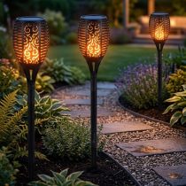 LED szolár fáklya lánghatású világítással KE24-57