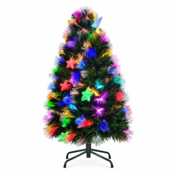   LED világítású karácsonyfa, 120 cm, színes fényekkel, csillagdíszekkel KF120