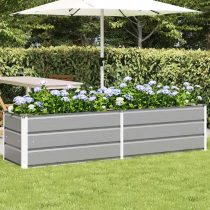   vidaXL Növénytartó Fém Balkonláda 195cm szürke KKM5X3V054