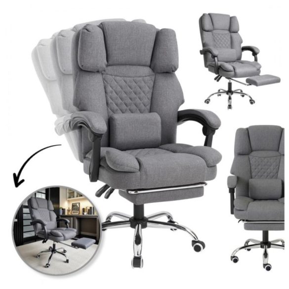 MASTER forgószék lábtartóval és masszázspárnával – szürke KO32SZ-N