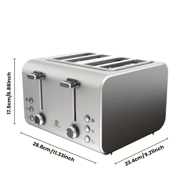 1600W 4-Szeletes Rozsdamentes Acél Kenyérpirító KP4779216