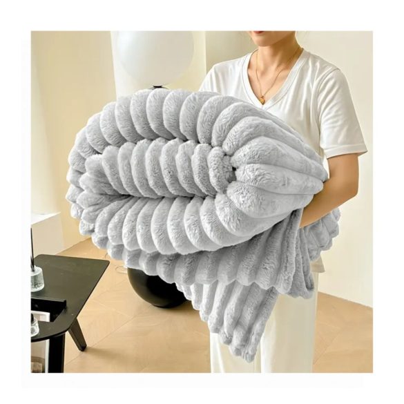 Plüss ágytakaró, világoszürke– KQ4353389-150VSZ, 150 x 200 cm