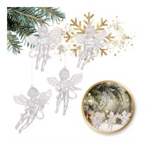 Karácsonyi dísz – Kristály angyal szett (4 db) KSN165