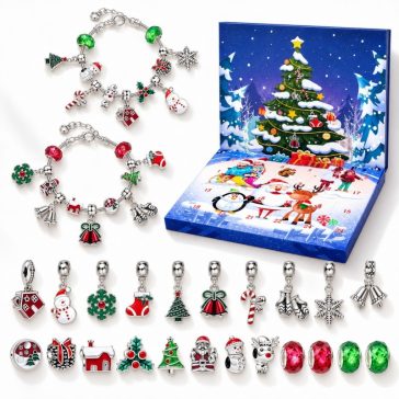   Ékszeres adventi naptár, 2 karkötővel és charmokkal KSN206