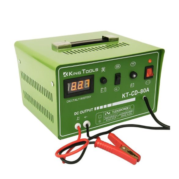 King Tools Digitális kijelzős autóakkumulátor töltő KT-CD-80A