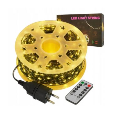   500 LED-es karácsonyi fényfüzér – 50m meleg fehér, távirányítóval LAMP48