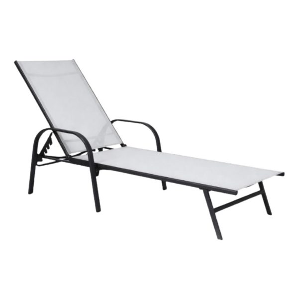 Prémium állítható kerti napozóágy – fekete és szürke kivitel LE05SZ