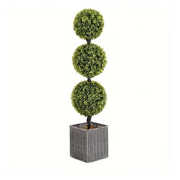 Mesterséges Bukszusfa Fonott Cserépben – 90 cm LN40385