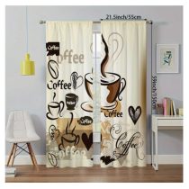 Kávés dekoratív függöny – 2 db LP97478