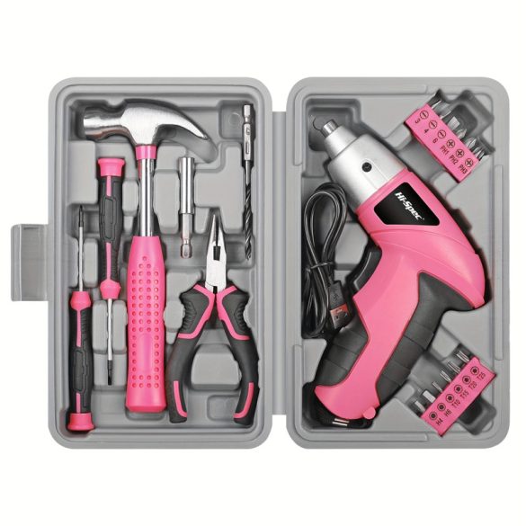 Kompakt 3.6V-os Elektromos Szerszámkészlet Tárolódobozzal Pink LR666726-P