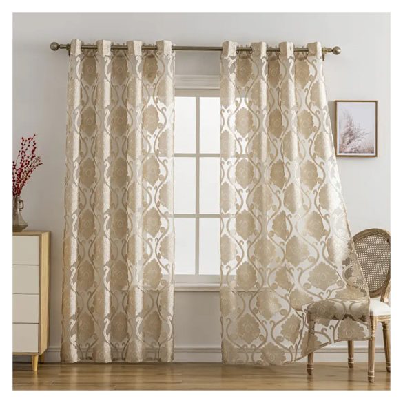 2 Paneles, Klasszikus Jacquard Átlátszó Függöny 100x200 cm, 2db LU621413