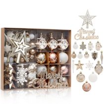   70 részes Karácsonyi Dísz Készlet – Kézzel Festett Csillag & Gömbök pezsgő arany LU7885936-PA