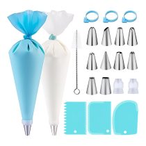   40 db-os tortadíszítő készlet 10 fúvókával - Kék ME2653581