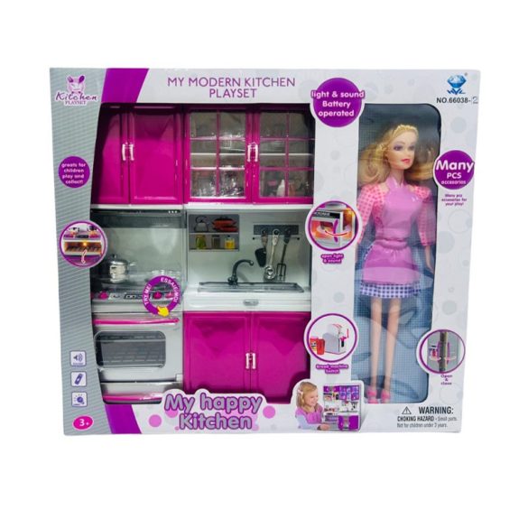 My Happy Kitchen – Modern játékkonyha babával, hang és fény effektekkel MHK1