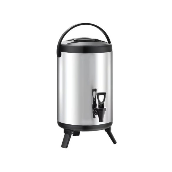 6 Literes Rozsdamentes Acél Szigetelt Italadagoló és Termosz - Ezüst/Fekete MJ6028601