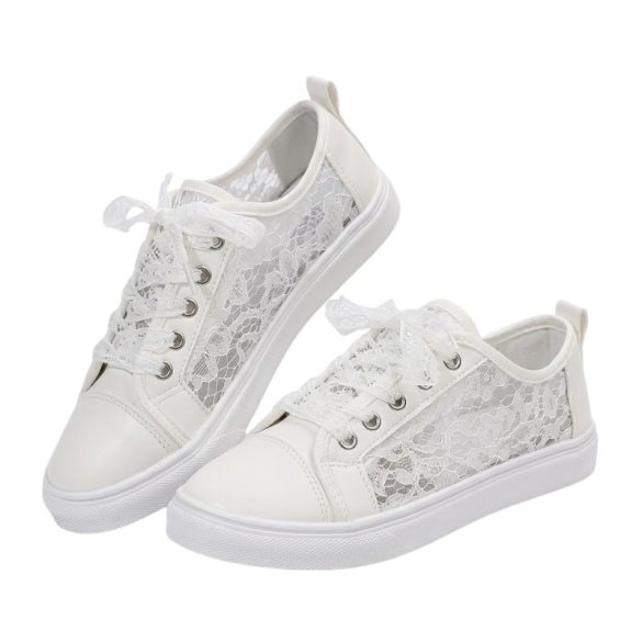 Női csipkés sportcipő fehér színben MM2096352