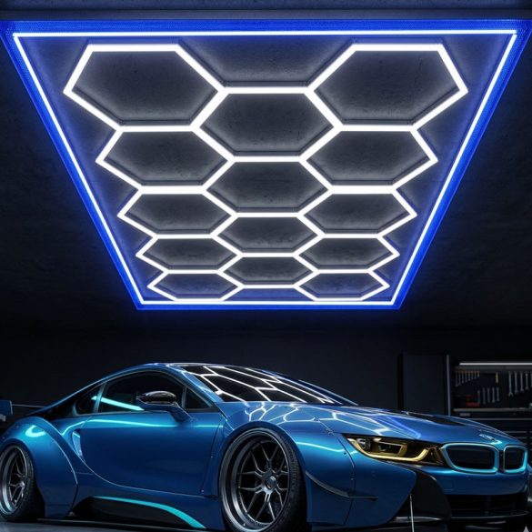 KEHOT Hexagon LED fali lámpa, 14 hatszög kék kerettel MN7491818