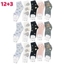 12+3 Női zokni - Maci mintás 38-41 MP3513-5