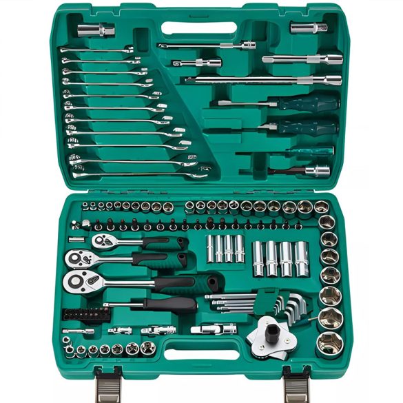 NEW Tools 121 részes dugókulcs és szerszámkészlet 1/2" 1/4" 3/8" NT-121