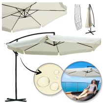   Kerti napernyő oldalkarral és díszszegéllyel, krém színben – 3,5 m OGP10