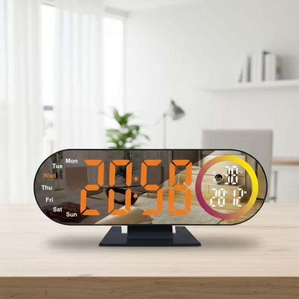 Hangvezérléses LED ébresztőóra sárga kijelzős PG12807065-S