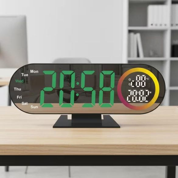 Hangvezérléses LED ébresztőóra zöld kijelzős PG12807065-Z