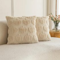   Őszi tök mintás díszpárna huzat 2 db 50x50 bézs PN3067799-50b