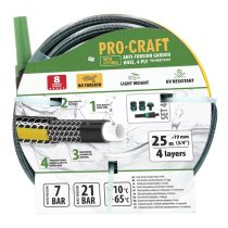 ProCraft Fekete-sárga kerti tömlő 25m PR-4KAT1925F