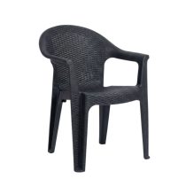   Anadolu 3D Rattan Mintás Műanyag Kerti Szék – Antracit PVC-RAT-02