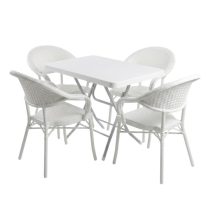   Anadolu 3D Rattan Mintás Kerti Garnitúra – Fehér PVC-RAT-04