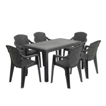   Anadolu 3D Rattan Kerti Garnitúra – 6 Karosszék + 1 Étkezőasztal PVC-RAT-09