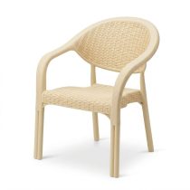   Íves Rattan Hatású Műanyag Kerti Szék Karfával PVC-RAT-11