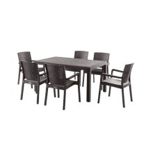 Rattan hatású kerti étkezőgarnitúra – PVC-RAT-18