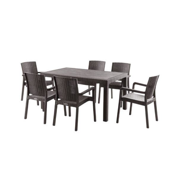Rattan hatású kerti étkezőgarnitúra – PVC-RAT-18