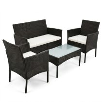   Modern Rattan Kerti Bútor Garnitúra – 4 részes PVC-RAT-19