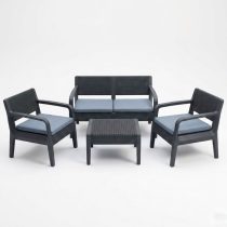 PVC rattan kerti bútor szett 4 részes antracit PVC-RAT-20