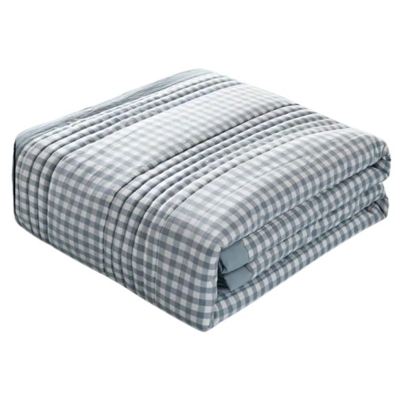 Puha légáteresztős nyári takaró 100x150cm - Szürke rács PW68406-5