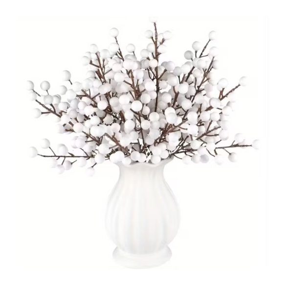 HEROBABY 27 db-os Hófehér Műbogyó Díszág Készlet QA8009109