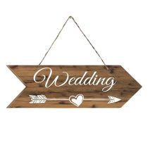   Rusztikus fa esküvői irányjelző tábla – "Wedding" felirattal QE2227056