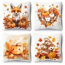   4 darabos Őszi Stílusú Dekoratív Párnahuzat Szett QF362667