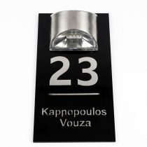   Személyre szabható napelemes házszámtábla arany felirattal QK13033675-S