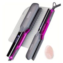   ANGENIL 2 az 1-ben Hajvasaló és Hajgöndörítő – Titánlapos, LCD kijelzővel QN1098367